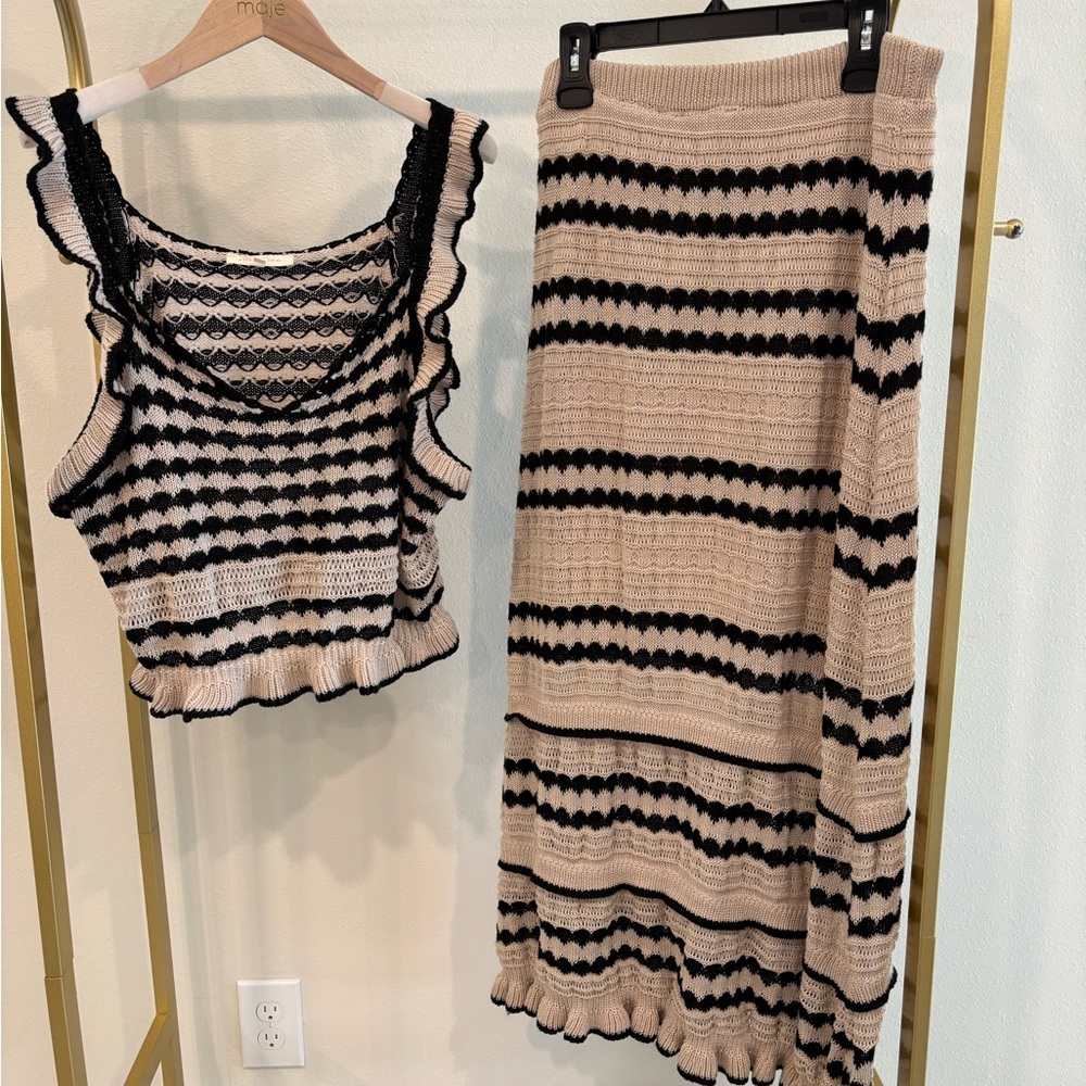 Striped Beige and Black Skirt
